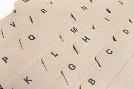 Close Up of Index File の写真素材