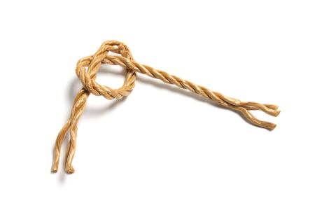 Piece of String on White Backgroundの写真素材