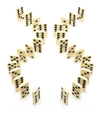 Dominoes on Isolated White Backgroundの写真素材