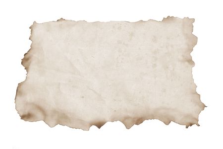 Paper with Burnt Edges on White Backgroundの写真素材