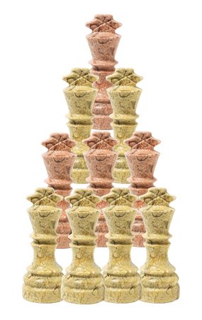 Chess Pieces on White Backgroundの写真素材