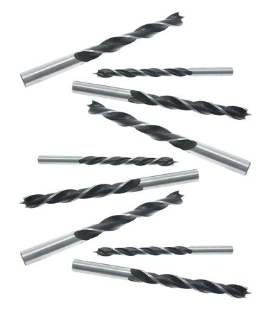 Drill Bits on White Backgroundの写真素材