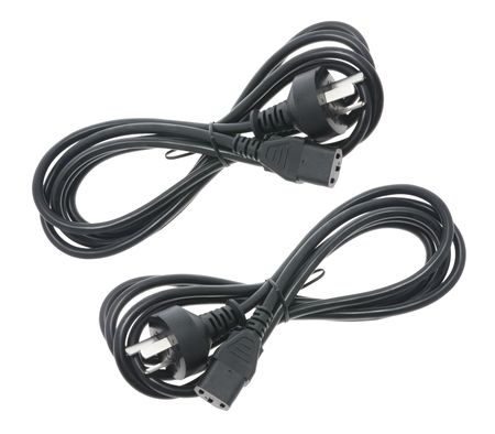 Power Cords on White Backgroundの写真素材