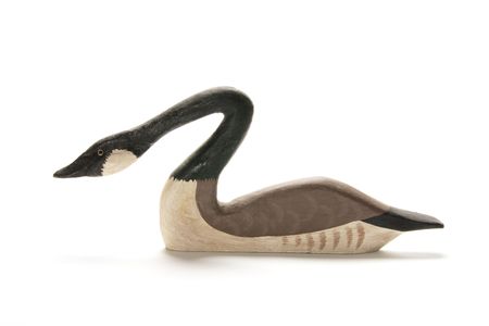  Goose Figurine on  White Backgroundの写真素材