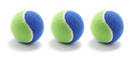 Tennis Balls on White Backgroundの写真素材