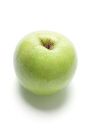 Green Apple on White Backgroundの写真素材