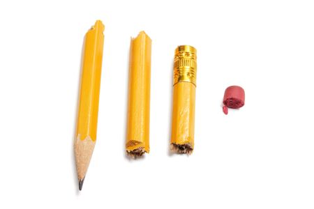 Broken Pencil on Isolated White Backgroundの写真素材