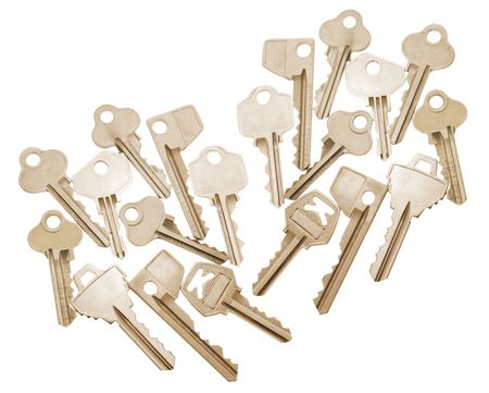 Keys on Isolated White Background