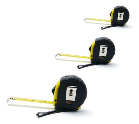 Measuring Tapes on White Background