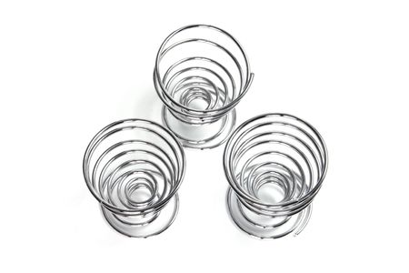 Spiral Egg Cups on White Backgroundの写真素材