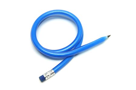 Flexible Pencil on White Backgroundの写真素材