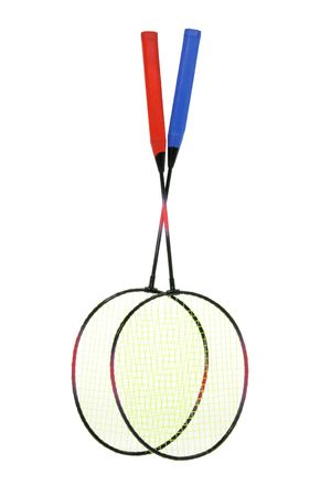 Badminton Rackets on Isolated White Backgroundの写真素材