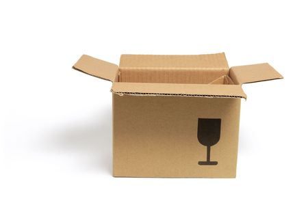Cardboard Box on White Background