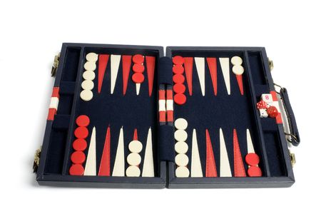 Backgammon Set on Isolated White Background