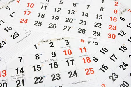 Close Up of Calendar Pages の写真素材