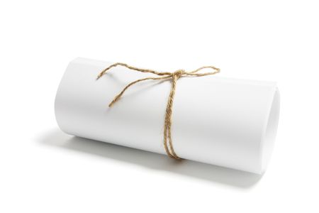 Roll of Papers on White Backgroundの写真素材
