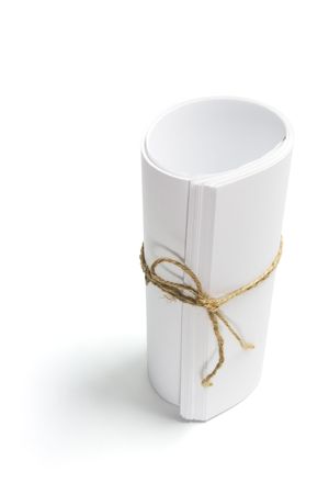 Roll of Papers on White Backgroundの写真素材