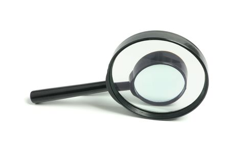 Magnifying Glass on Isolated White Backgroundの写真素材