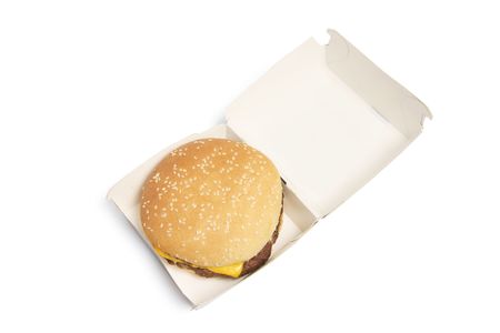 Hamburger on Isolated White Backgroundの写真素材