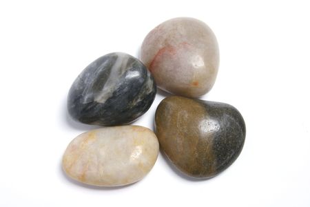 Pebbles on Isolated White Background