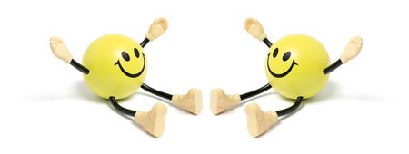 Smiley Toys on Isolated White Backgroundの写真素材