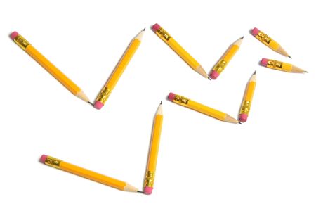 Short Pencils on Isolated White Backgroundの写真素材