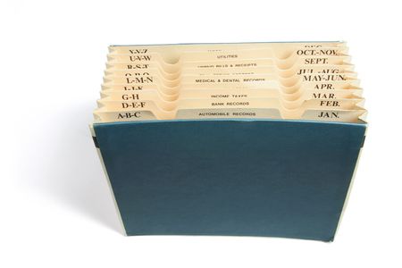 Expanding Document Wallet on White Backgroundの写真素材