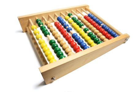 Toy Abacus on Isolated White Background