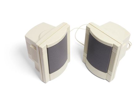 Desktop Speakers on Isolated White Backgroundの写真素材
