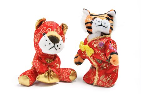 Year of tiger on Isolated White Backgroundの写真素材