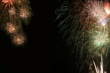 Multicolor Fireworks with Copy Spaceの写真素材