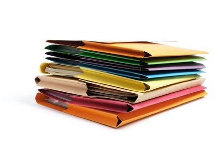 Document Folders on White Backgroundの写真素材