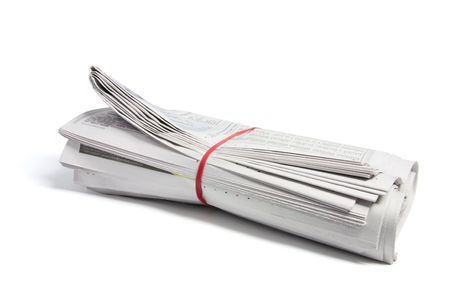 Newspapers on Isolated White Background