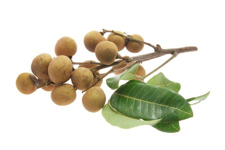 Bunch of Longans on White Backgroundの写真素材