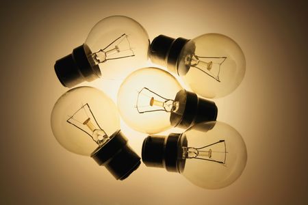 Light Bulbs in Warm Toneの写真素材