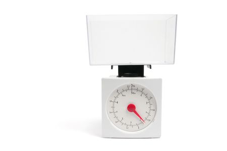 Kitchen Scale on White Backgroundの写真素材