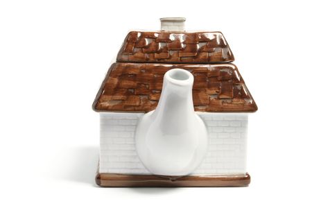 House Teapot on White Backgroundの写真素材