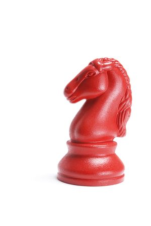 Knight Chess Piece on White Backgroundの写真素材