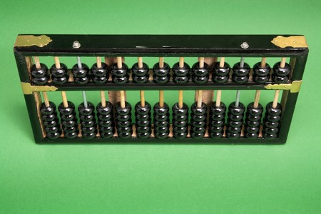 Chinese Abacus on Green Background