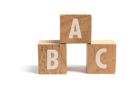 Alphabet Blocks on White Backgroundの写真素材