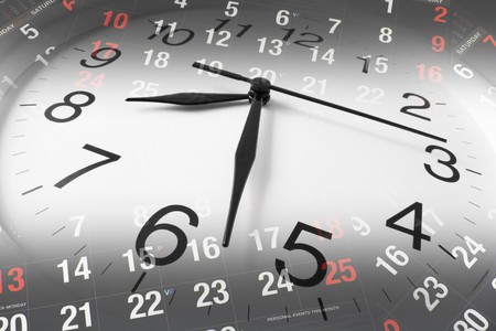 Composite of Calendar and Clockの写真素材