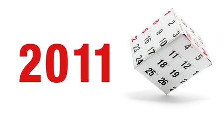 New Year and Calendar on White Backgroundの写真素材