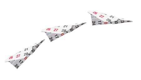Calendar Paper Planes on White Backgroundの写真素材