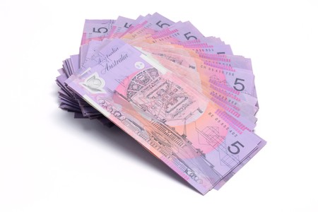 Stack of Dollar Notes on White Background