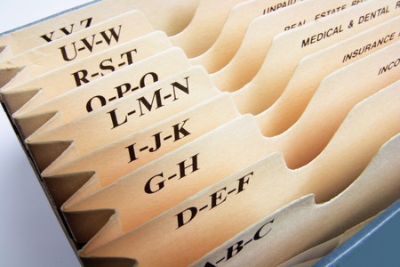 Close Up of Expanding Fileの写真素材