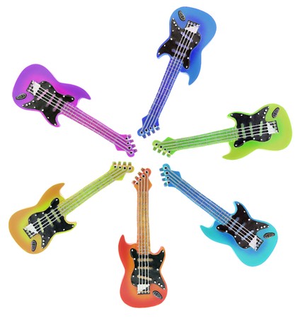 Miniature Guitar son White Background