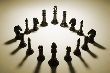 Chess Pieces in Sepia Tone