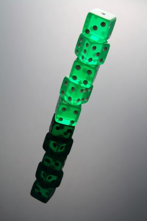 Stack of Dice with Reflection