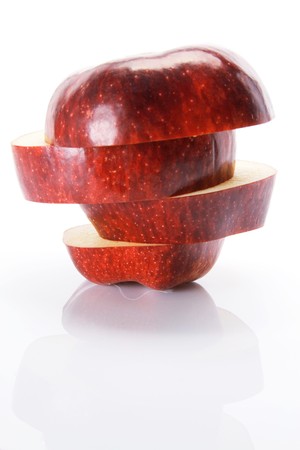 Slices of Red Delicious Appleの写真素材