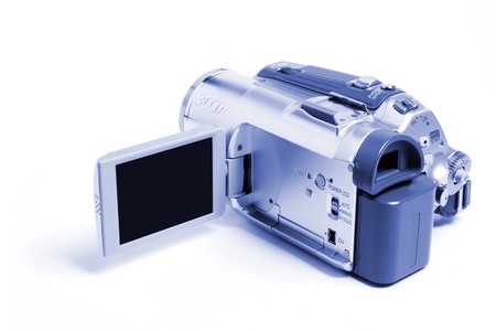 Video Camera on White Background